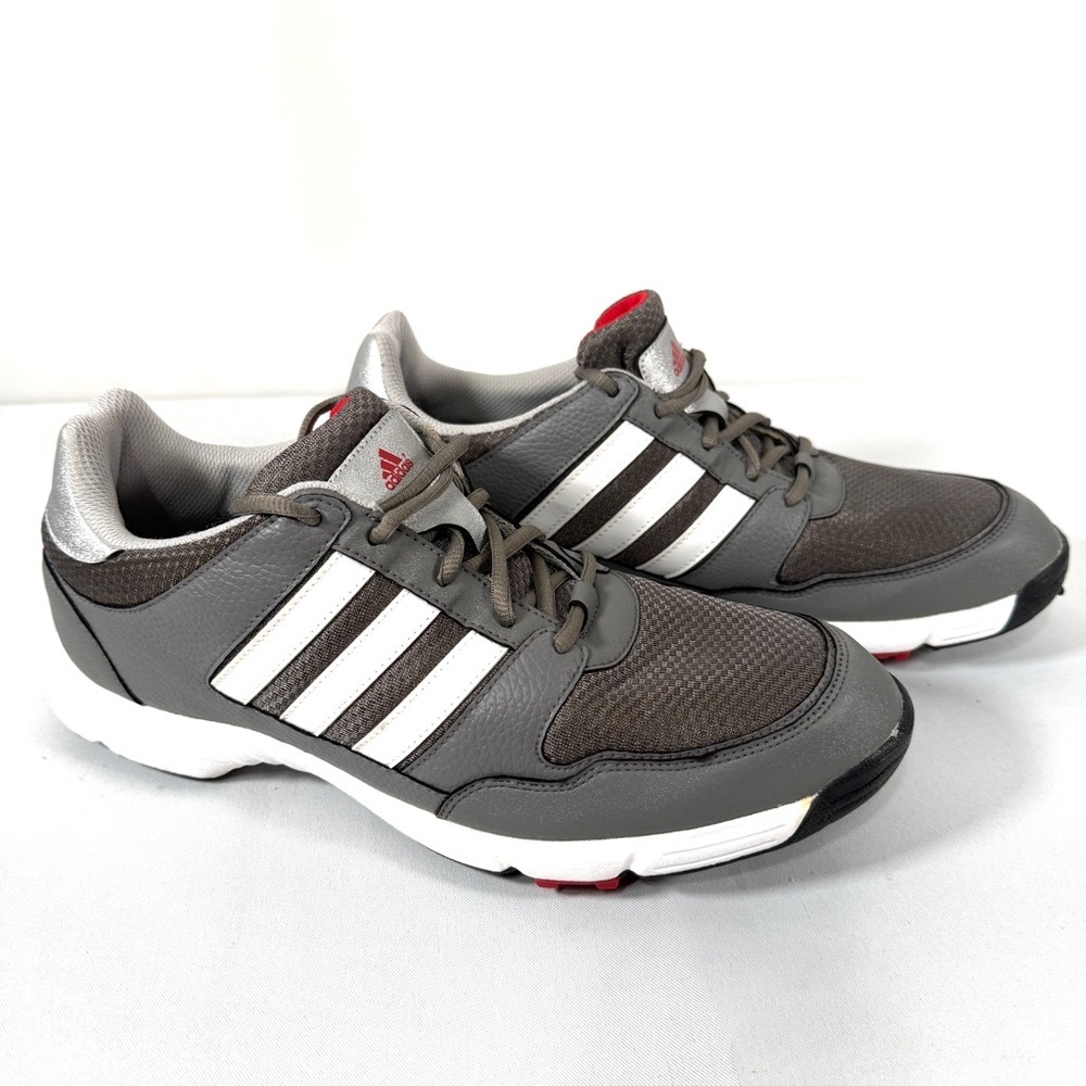 adidas Gray, White & Red Lace-Up Golf shoes, size 11 men’s